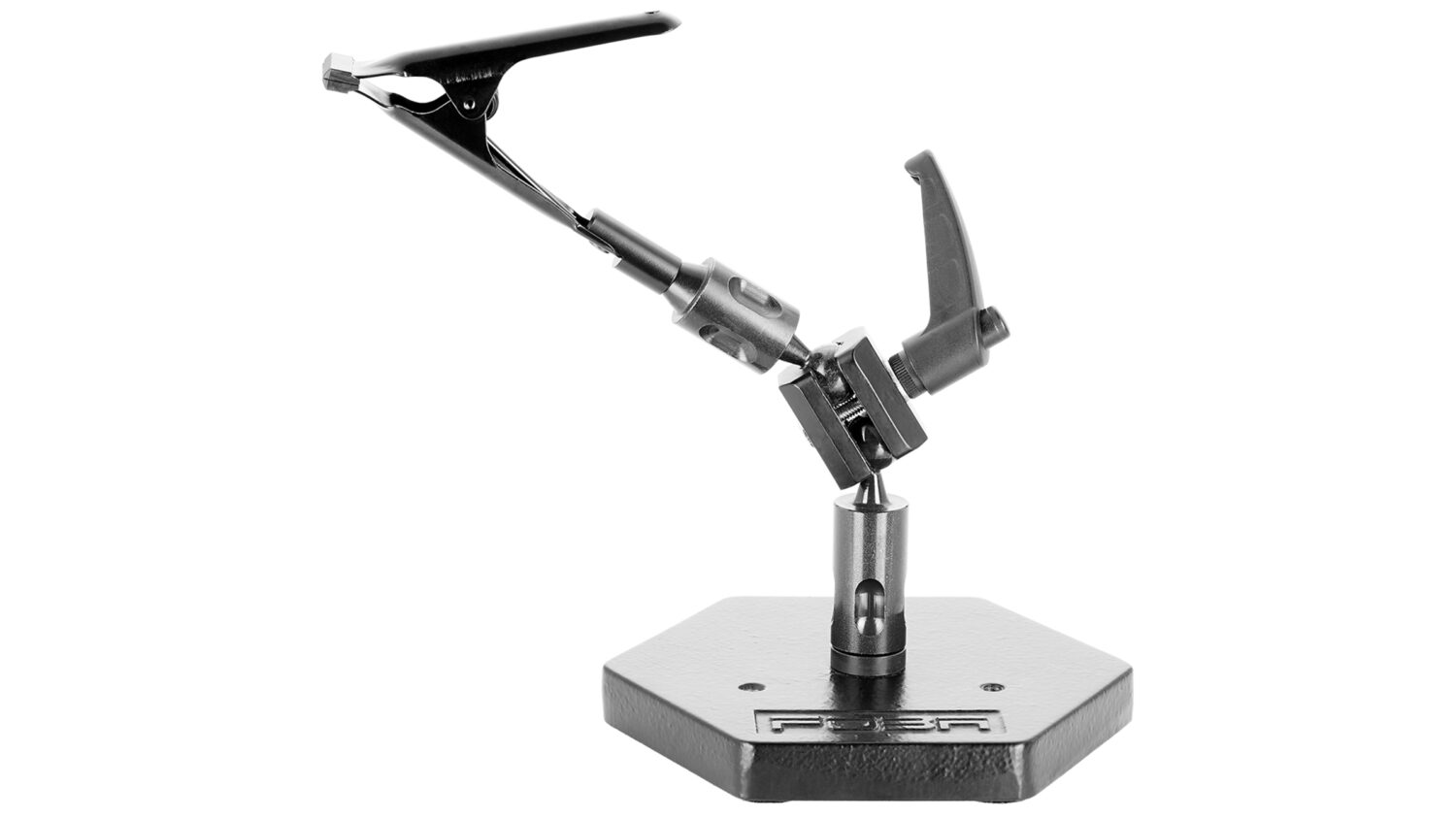 FOBA clamp with articulated arm on supporting plate